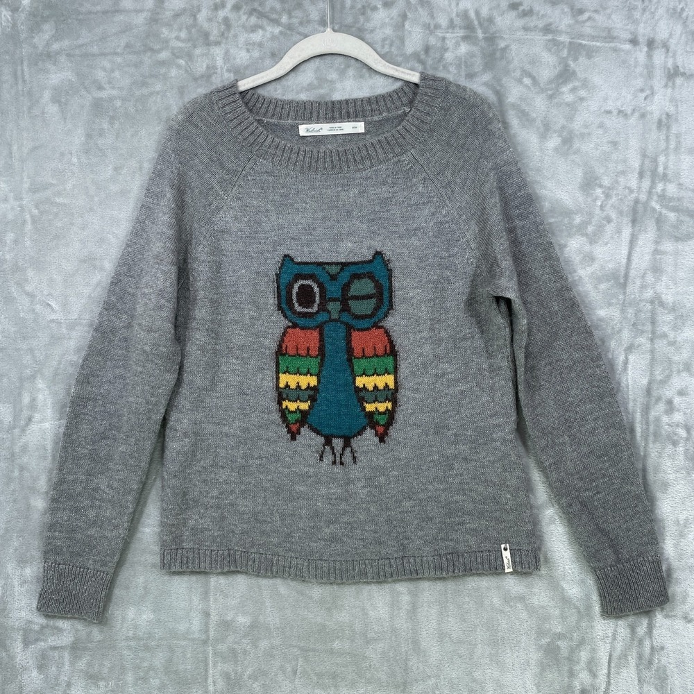 Woolrich Sweater Womens Size M Frost‎ Gray Owl Wool Mohair Blend Lightweight